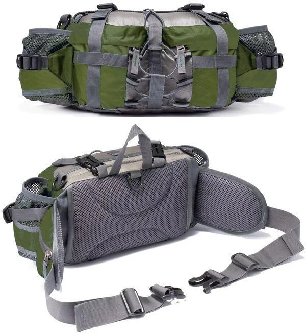 Lightweight Waterproof Running Belt Bag with Bottle Holders for Hiking, Jogging & Travel