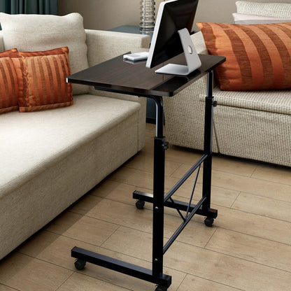 Rolling Height-Adjustable Laptop Desk with Steel Frame & Wheels – Portable Workstation for Bedside, Sofa, Home Office & Living Room Use – Mo