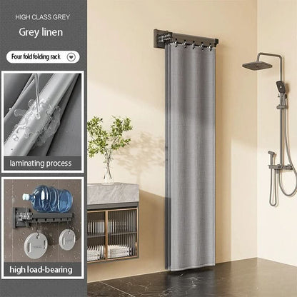 DRYDIVA – Foldable Shower Curtain Rod Partition Set