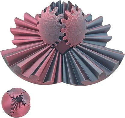 3D Printed Interlocking Gear Sphere Fidget Toy Desktop Stress Relief Ball Mechanical Puzzle for Focus & Anxiety