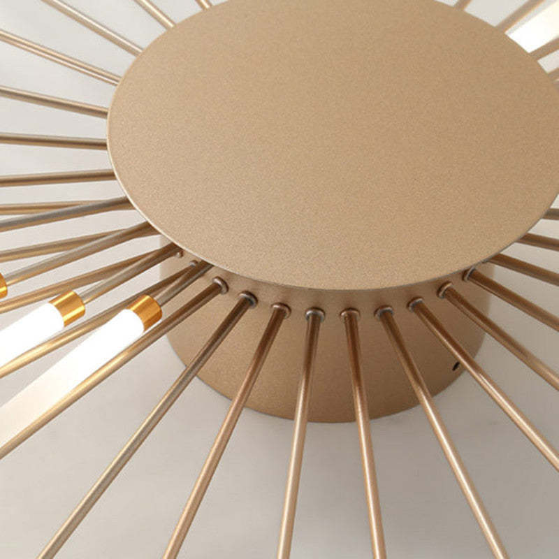 Starburst Flush Mount Ceiling Light Black Gold Modern Firework LED Fixture Bedroom Living Room Natural White Hardwired Indoor
