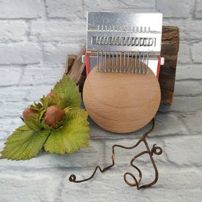 Handheld Darning Loom 12-Hook Wood & Stainless Steel