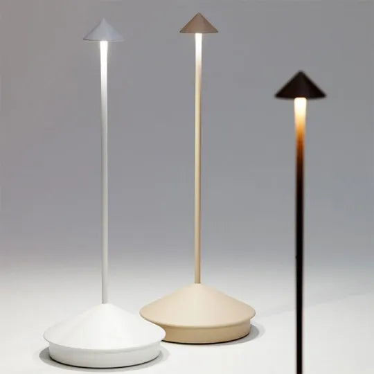 Rechargeable LED Desk Lamp with Dimmer - Cordless Aluminum Light for Patio, Dining & Bedside - 11.4 in Tall, 2700K Warm Glow, USB Powered fo