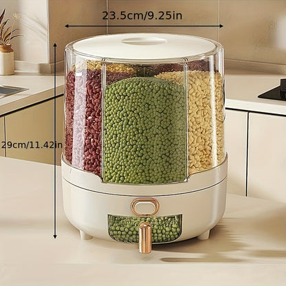 Spin-Top Dry Food Canister Set with Push-Button Dispenser for Rice, Flour, Pasta & Cereal | Kitchen Pantry Organization