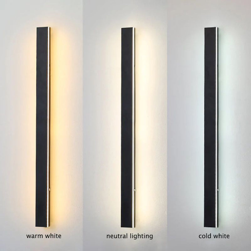 Weatherproof LED Strip Sconce for Patios, Entryways & Porches — IP65 Rated Acrylic Outdoor Fixture in Black
