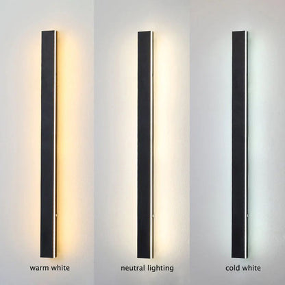 Weatherproof LED Strip Sconce for Patios, Entryways & Porches — IP65 Rated Acrylic Outdoor Fixture in Black