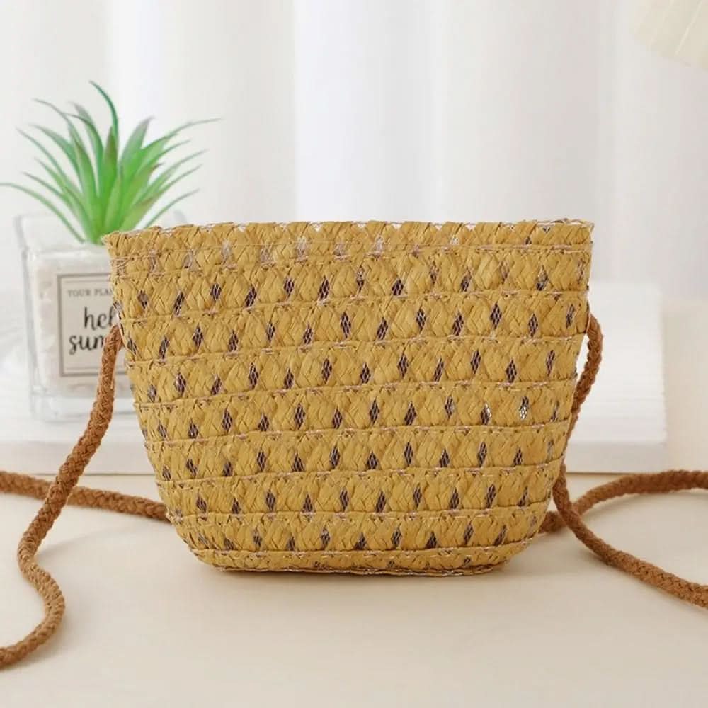 MINIBLOOM – Woven Straw Crossbody Mini Bag