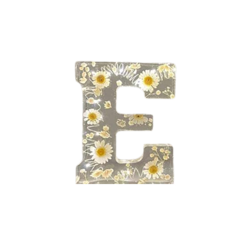 LED Letter Night Light with Real Dried Flowers in Resin – Personalized Illuminated Décor Accent for Bedroom, Nursery & Living Room