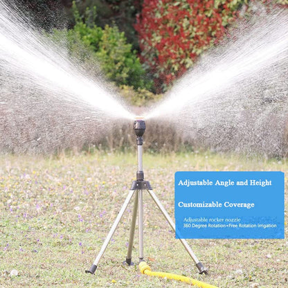 Ortekor Garden Sprinkler System | Adjustable Tripod Sprinkler with 360° Rotation | Efficient Watering Solution for Your Garden