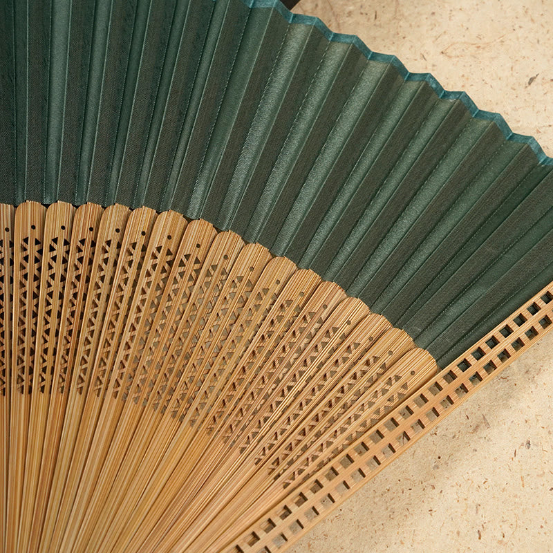 Silk Bamboo Hand Fan – Folding Oriental Style Accessory for Weddings, Parties & Summer Cooling – Lightweight Portable Fan with Elegant