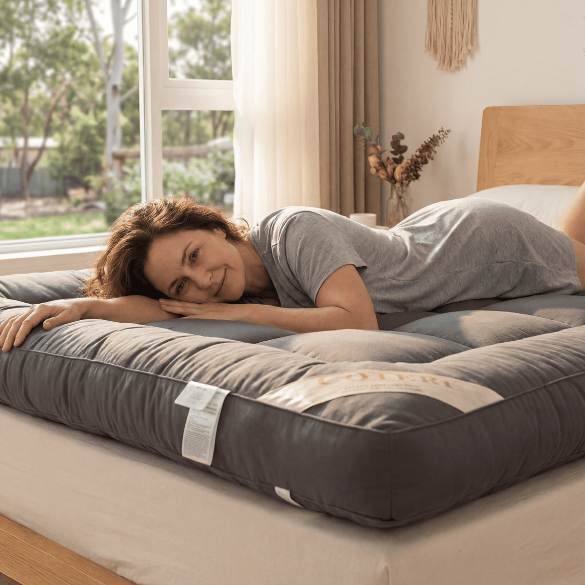Bamboo Charcoal Memory Foam Bed Pad 2 Inch Cooling Temperature Regulating Sleep Surface for Hot Sleepers Back Pain Relief Hypoallergenic Ela