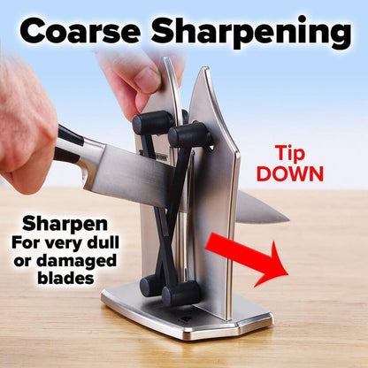 Handheld Blade Honer with Carbide Edges for Smooth & Serrated Cutlery | Anti-Slip Grip for Home Cooks | Compact Kitchen Tool