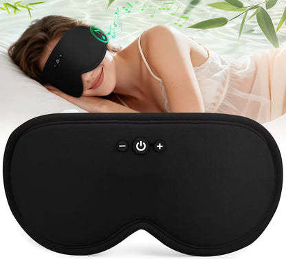 Bluetooth Sleep Masks Bamboo Fiber, Light Blocking Eye Mask with Sleep Headphones for Travel, Breathable 3D Sleep Mask