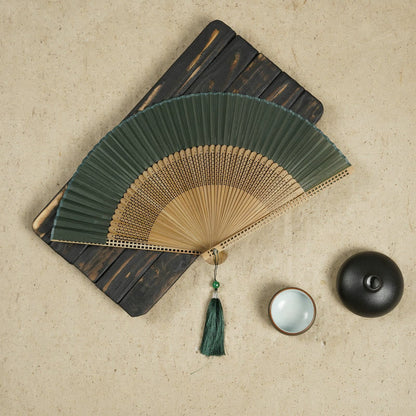 Silk Bamboo Hand Fan – Folding Oriental Style Accessory for Weddings, Parties & Summer Cooling – Lightweight Portable Fan with Elegant