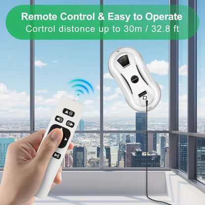 Robotic Window Cleaner with Remote Control for Streak-Free Glass – Automatic Suction Cleaner for Windows, Mirrors & Doors