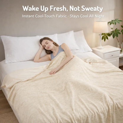 Cool Comfort | Queen Size Cooling Blanket with Q-Max >0.4 Fabric | Lightweight Summer Blanket for Hot Sleepers