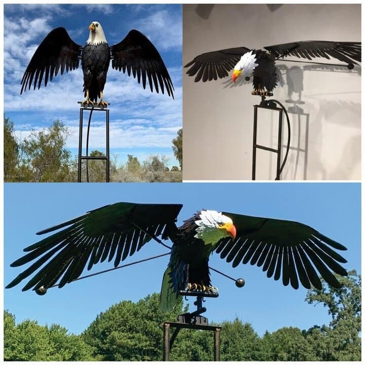 Garden Elegance | Metal Bird Wind Spinner with Eye-Catching Movement | Outdoor Decor for Vibrant Spaces