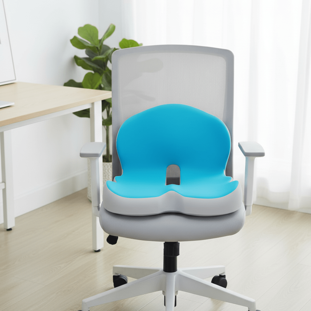 Ergonomic Foam Seat Pad 17 in Gray for Chair Desk Car Travel Posture Relief Support Cushion