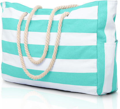 Large Mesh Carryall Bag with Zippered Closure for Pool Days and Coastal Getaways – Holds Towels, Sunscreen & Gear for Travel, Gym, Yoga, Pic