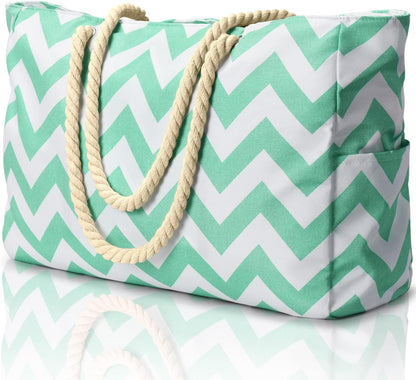 Large Mesh Carryall Bag with Zippered Closure for Pool Days and Coastal Getaways – Holds Towels, Sunscreen & Gear for Travel, Gym, Yoga, Pic