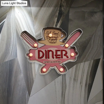LED Novelty Wall Light Battery-Powered Metal Sign Sconce for Kids Room, Game Room & Man Cave – Beer, Car, Anchor Shaped Night Light in