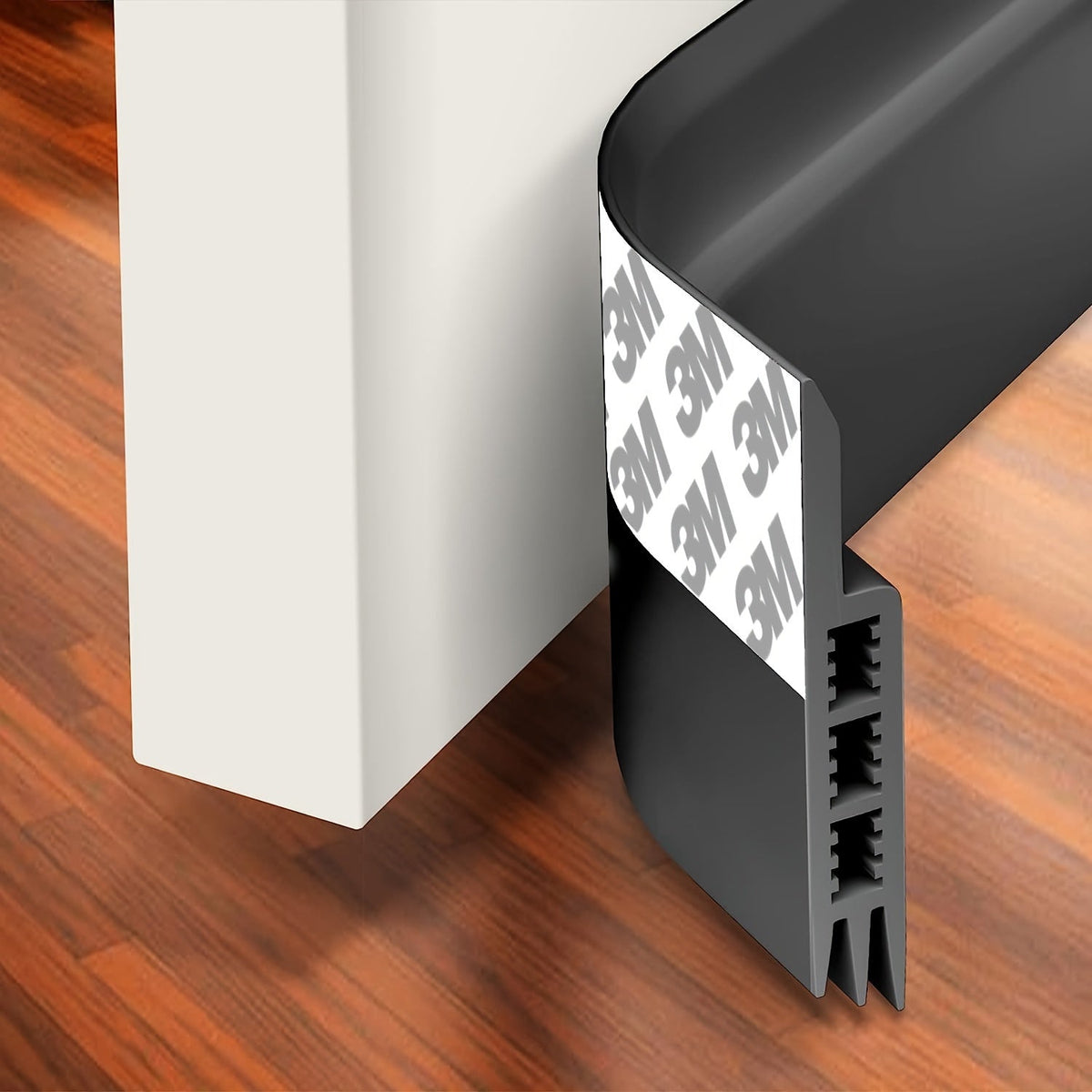 Silicone Door Draft Stopper with Adhesive Backing for Energy Savings & Noise Reduction | Under Door Seal Strip for Home Insulation