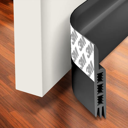Silicone Door Draft Stopper with Adhesive Backing for Energy Savings & Noise Reduction | Under Door Seal Strip for Home Insulation