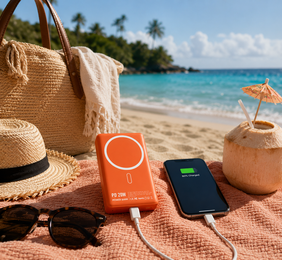 Ortekor Best Power Bank | 10000mAh Portable Charger with 20W PD Fast Charging | Best Portable Power Bank for iPhone, Samsung & Android