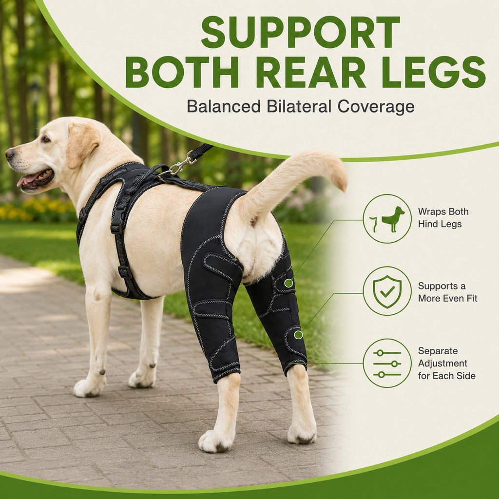 Ortekor Dual Rear Leg Dog Support Brace with Harness - Walking Stability for Weak Hind Legs
