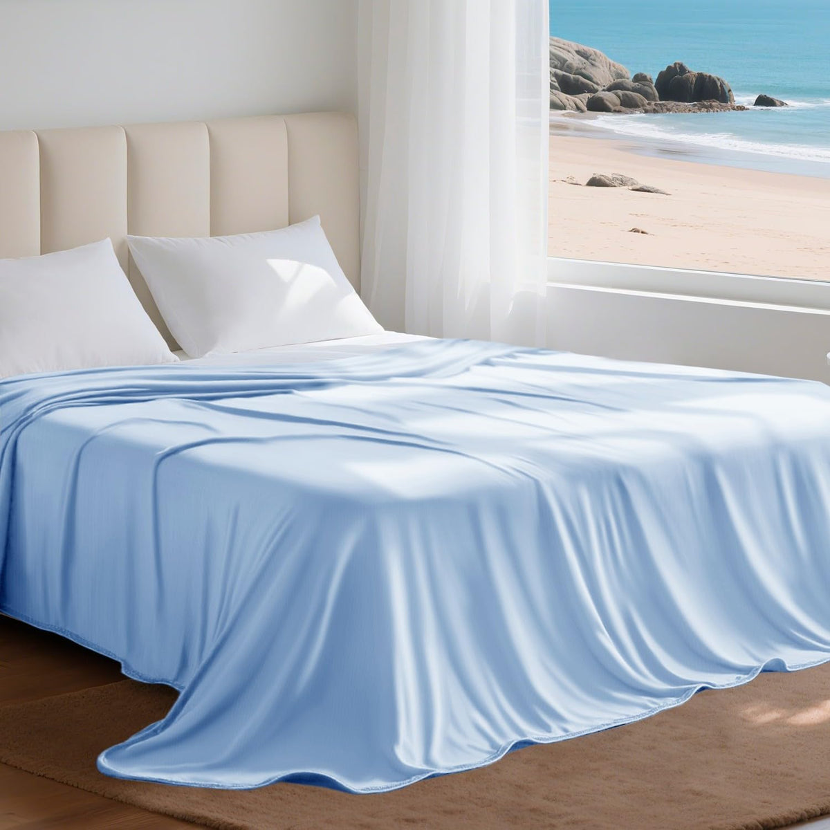 Cool Comfort | Queen Size Cooling Blanket with Q-Max >0.4 Fabric | Lightweight Summer Blanket for Hot Sleepers