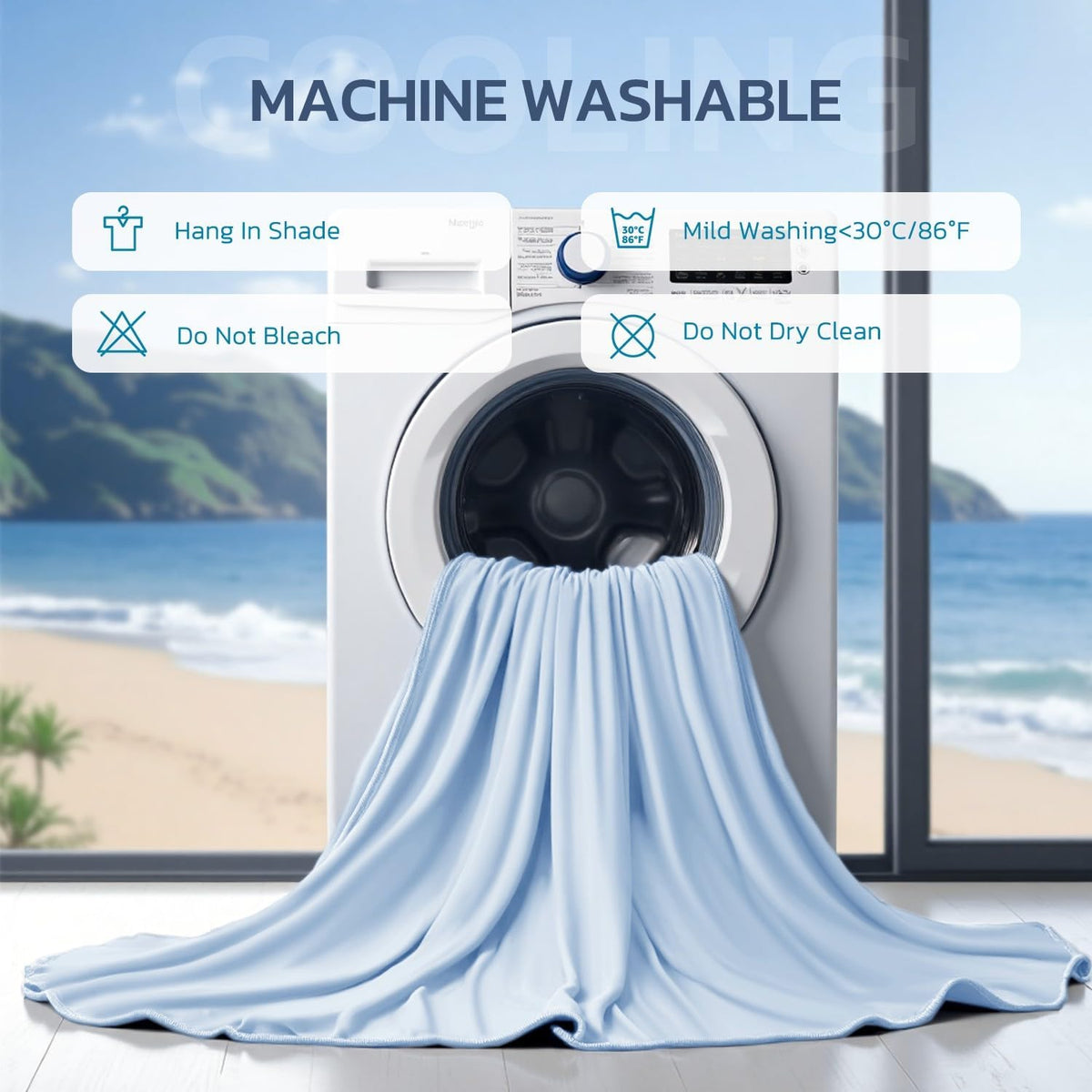 Cool Comfort | Queen Size Cooling Blanket with Q-Max >0.4 Fabric | Lightweight Summer Blanket for Hot Sleepers