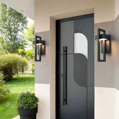 Outdoor Wall Sconce Dual-Beam Light Fixture Black Stainless Steel Weatherproof IP65 Up Down Accent Lighting for Patio Garden Entryway