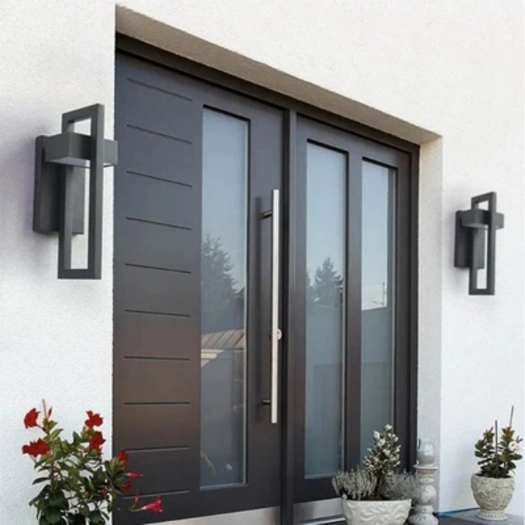 Outdoor Wall Sconce Dual-Beam Light Fixture Black Stainless Steel Weatherproof IP65 Up Down Accent Lighting for Patio Garden Entryway