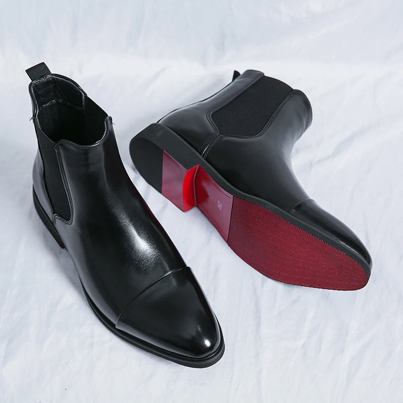 Ankle Chelsea Boots for Men – Elastic Side Panel & Reinforced Toecap – Dress & Everyday Wear