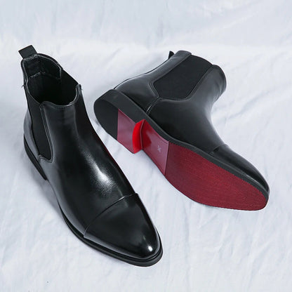 Ankle Chelsea Boots for Men – Elastic Side Panel & Reinforced Toecap – Dress & Everyday Wear