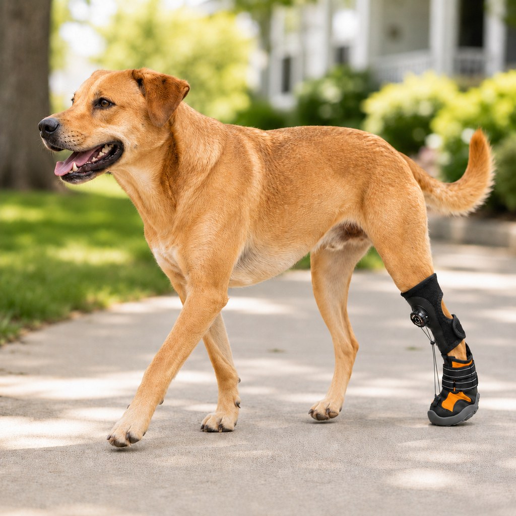 Ortekor Adjustable Tension-Dial Dog Paw-Lift Support Boots – For Indoor Floors & Outdoor Walks, Paw Dragging & Scuffing Support