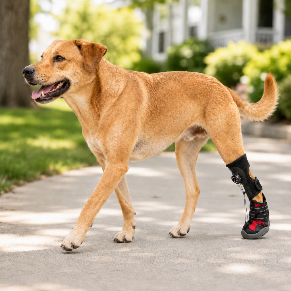 Ortekor Adjustable Tension-Dial Dog Paw-Lift Support Boots – For Indoor Floors & Outdoor Walks, Paw Dragging & Scuffing Support