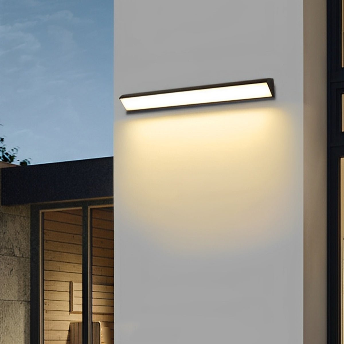 LED Strip Exterior Wall Sconce 18-80W Aluminum Weather-Resistant Linear Fixture for Walkways Entryways Backyards Decks Porches Patios Modern