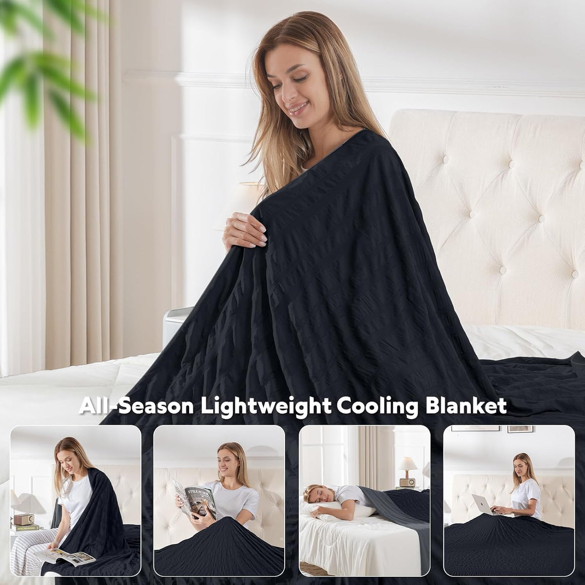 Cozy Comfort | Cooling Blanket with Double-Sided Design | Lightweight & Breathable for Hot Sleepers