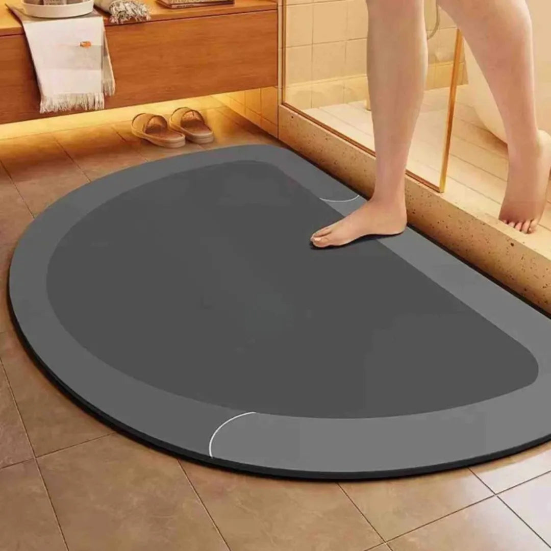 Quick-Dry Non-Slip Bath Mat with Moisture-Wicking Core for Bathroom, Shower & Toilet