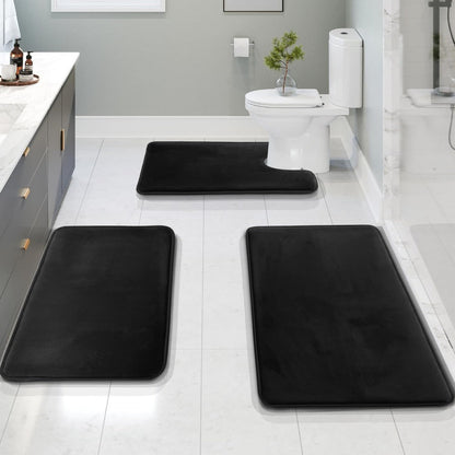 VelvaSoft – Plush Memory Foam Bath Mat Set