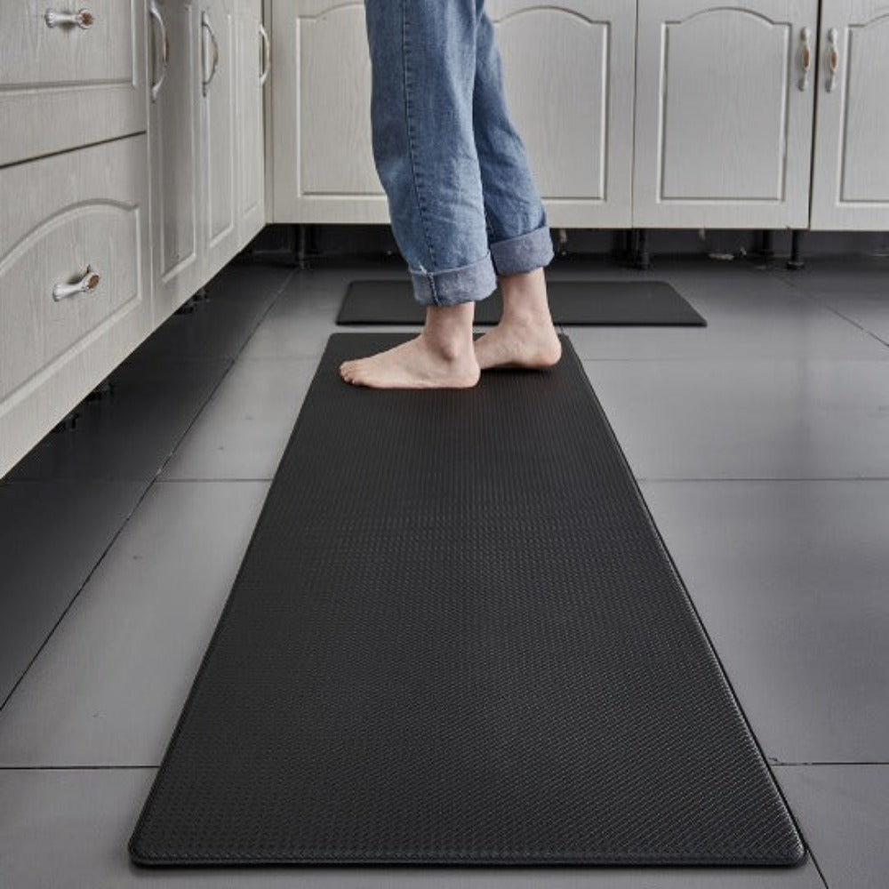 Anti-Fatigue Kitchen Floor Mat - Non-Slip Cushioned Standing Mat for Cooking - Wipe-Clean PVC Runner Rug - 5 Sizes - Red, Green, Black