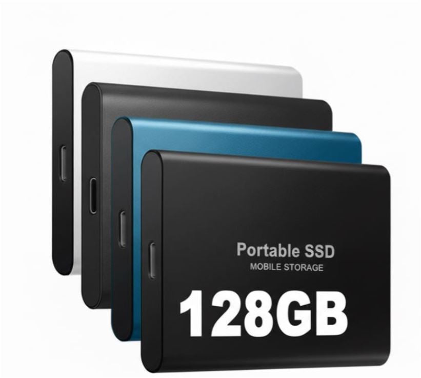 Portable Solid-State Drive 128GB USB-C High-Speed Data Transfer Up to 1050 MB/s for Mac PC Windows Linux Laptop Desktop Computer Travel Work
