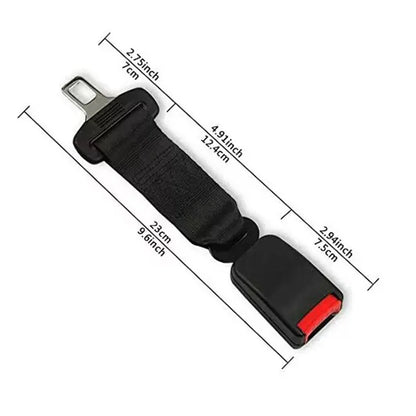 Adjustable Seatbelt Extension Strap for Cars – 14 Inch Length – Metal & ABS Build – Fits Child Seats & Standard Buckles – Easy Install