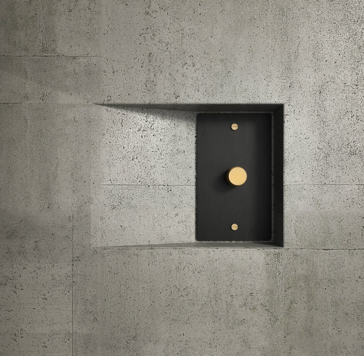 Rotary Light Dimmer Switch with Brass Knob for Stepless Brightness Adjustment in Living Room Bedroom Hallway Contemporary Wall-Mounted Panel