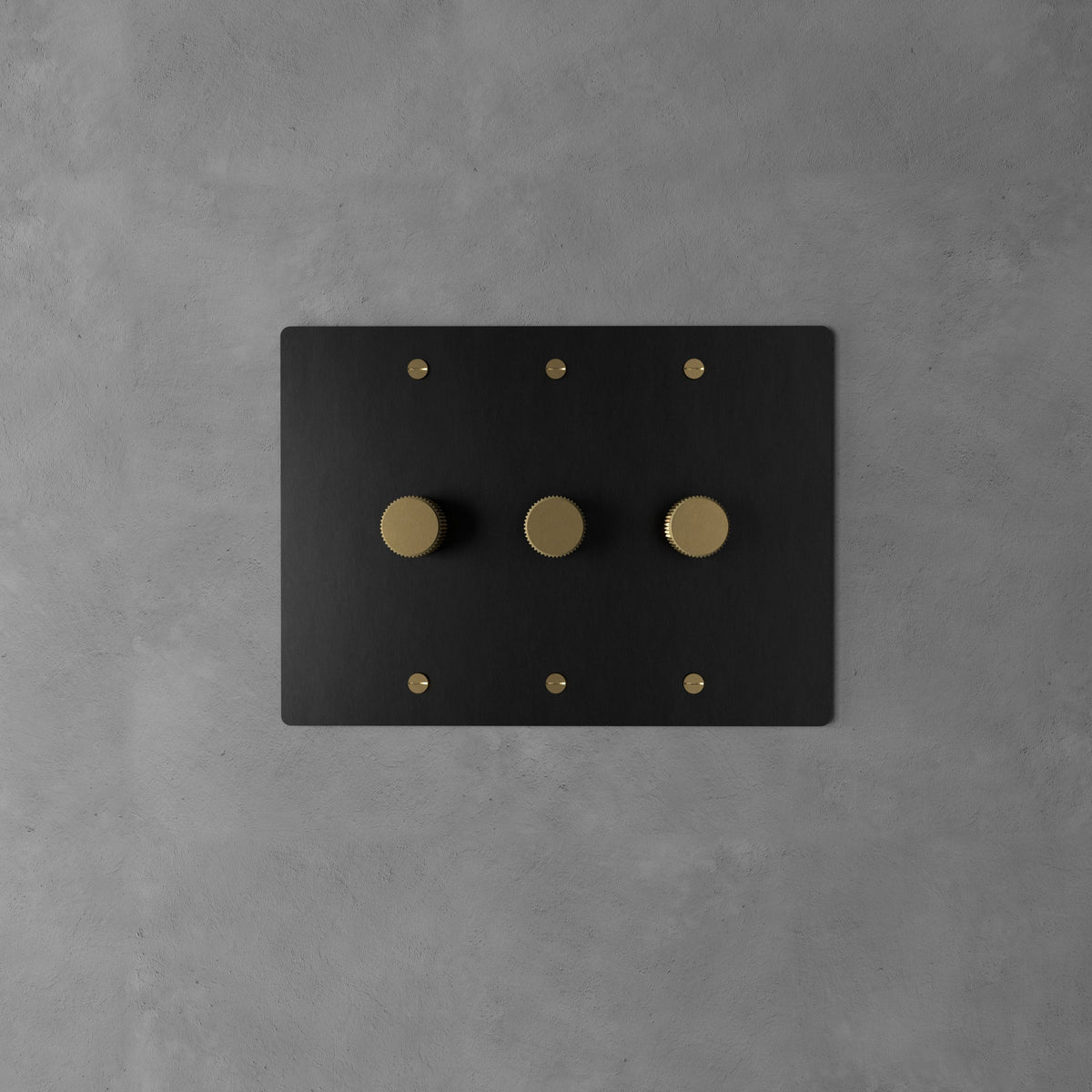Rotary Light Dimmer Switch with Brass Knob for Stepless Brightness Adjustment in Living Room Bedroom Hallway Contemporary Wall-Mounted Panel