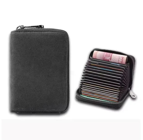 Slim Multi-Slot Card Holder Wallet with RFID Protection for Women – Compact Leather Credit Card Organizer Case for Purse, Travel &