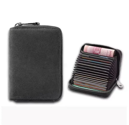 Slim Multi-Slot Card Holder Wallet with RFID Protection for Women – Compact Leather Credit Card Organizer Case for Purse, Travel &