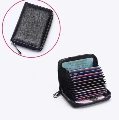 Slim Multi-Slot Card Holder Wallet with RFID Protection for Women – Compact Leather Credit Card Organizer Case for Purse, Travel &