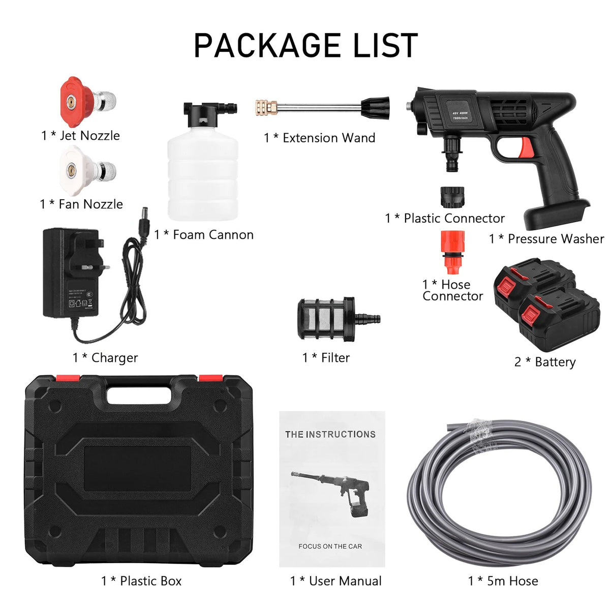 Cordless High-Pressure Water Sprayer with Rechargeable Battery 36V 1500W for Cars Driveways Patios Outdoor Deep Cleaning Portable Handheld